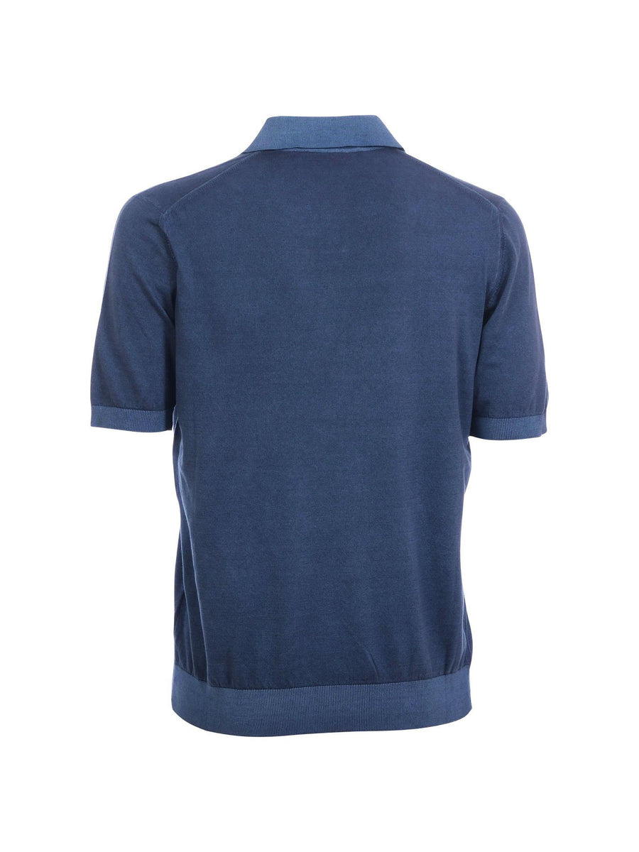 Polo Portofino blu con colletto a contrasto M7304 680 Portofino 