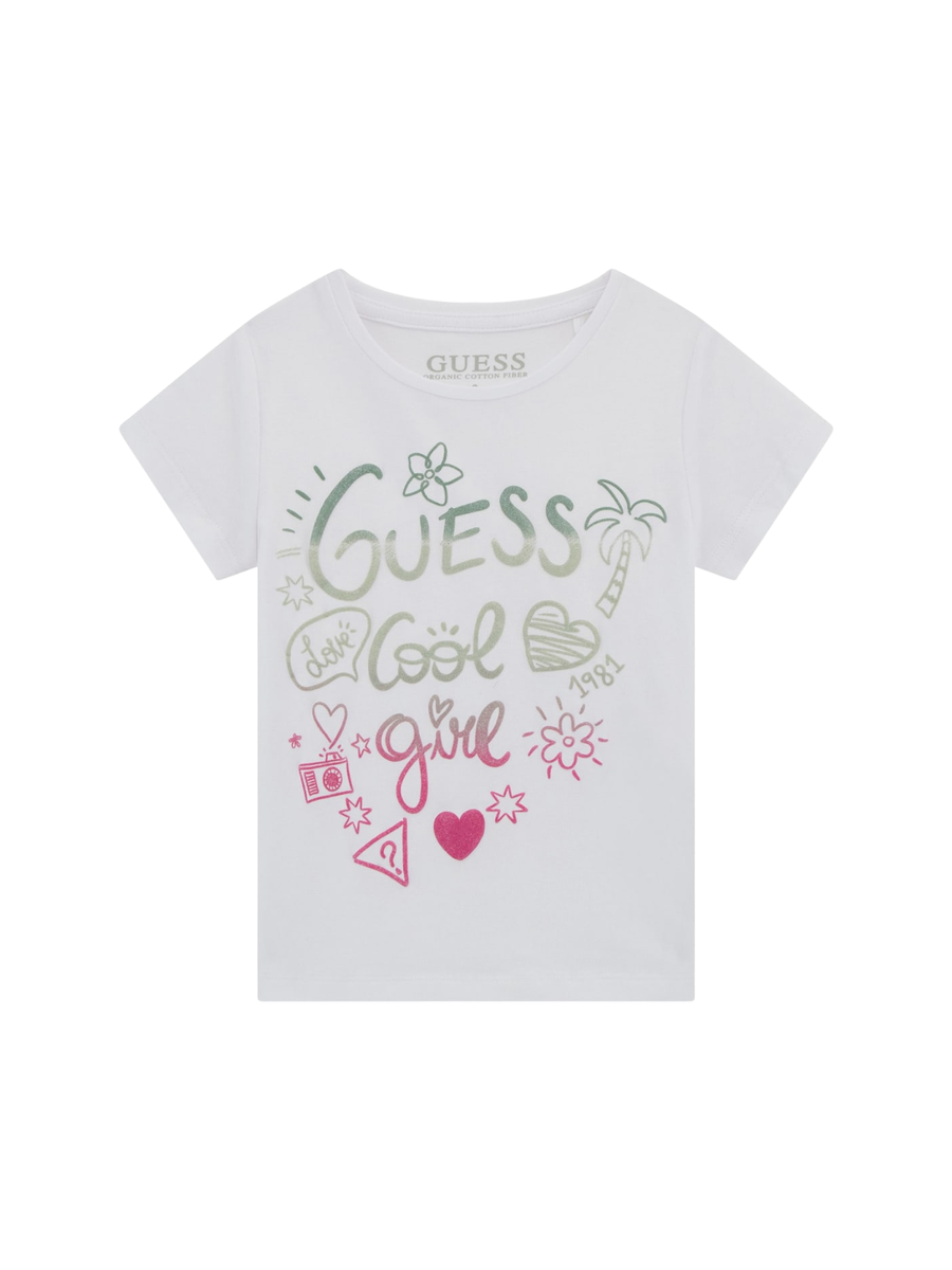 T-Shirt Guess bianca con stampa "Guess Cool Girl" K5GI09K6YW4 G011 Guess 