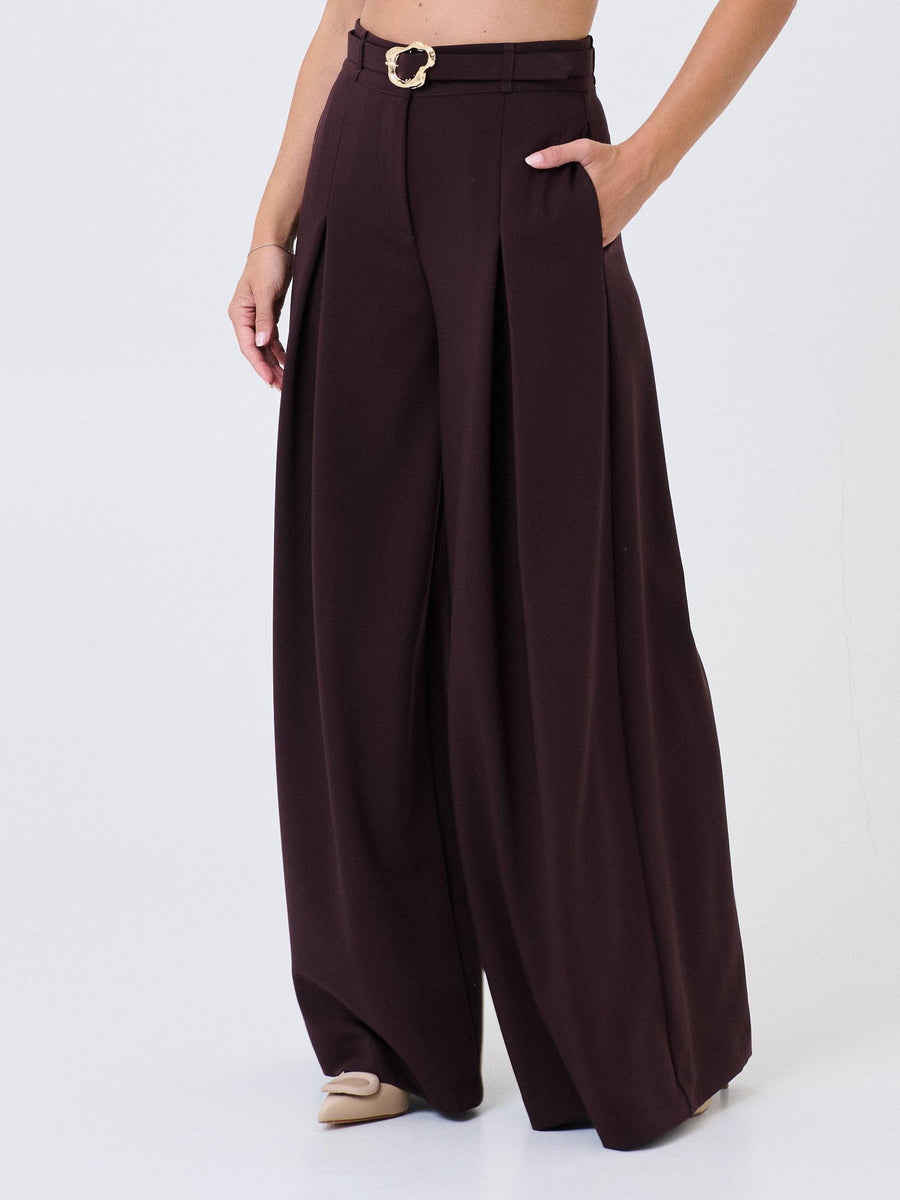 Pantalone ampio a vita alta Imperial vino con cintura decorativa P5Y6KBYC VINO Imperial 