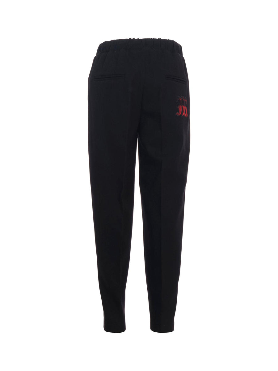 Pantalone John Richmond nero con logo "JR" in rilievo rosso e nero RBA25162PA BLACK John Richmond 