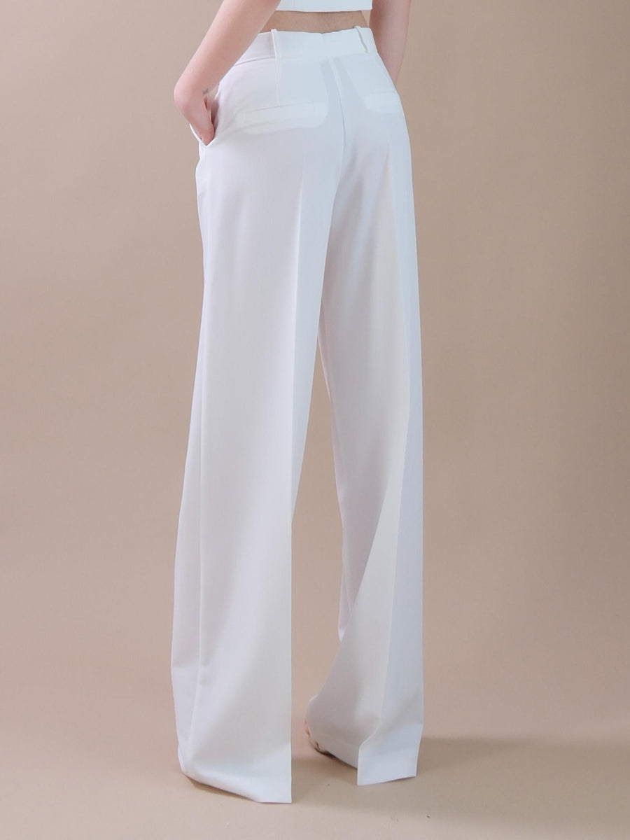 Pantaloni dritti a palazzo bianchi P9990003R BIA Imperial 