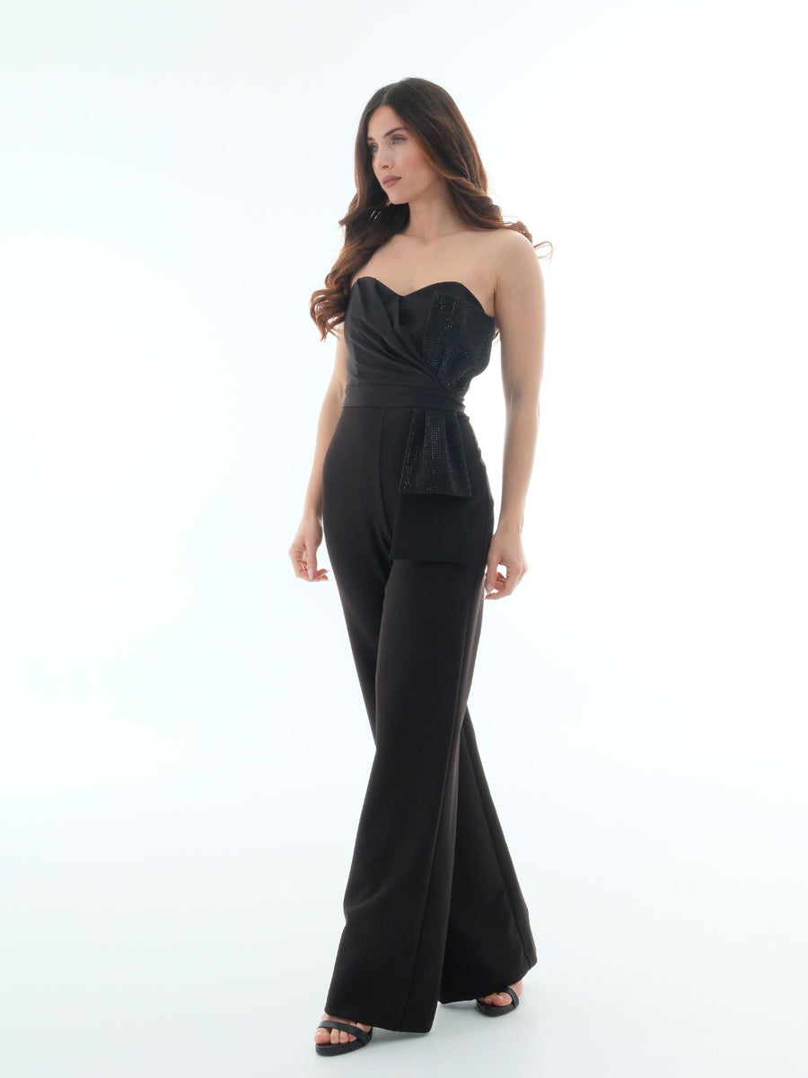 Tuta "candy crass" Silence Limited nera con fiocco in strass TUT652STRASS BLACK Silence Limited 