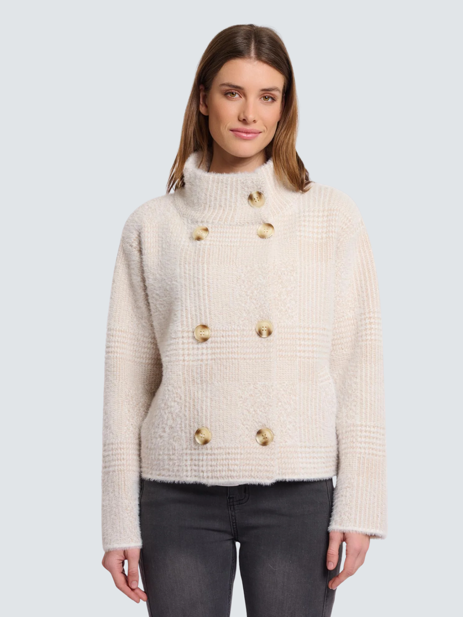 Cardigan "Beth" Rino & Pelle beige Beth.5012511 Stone check Rino & Pelle 