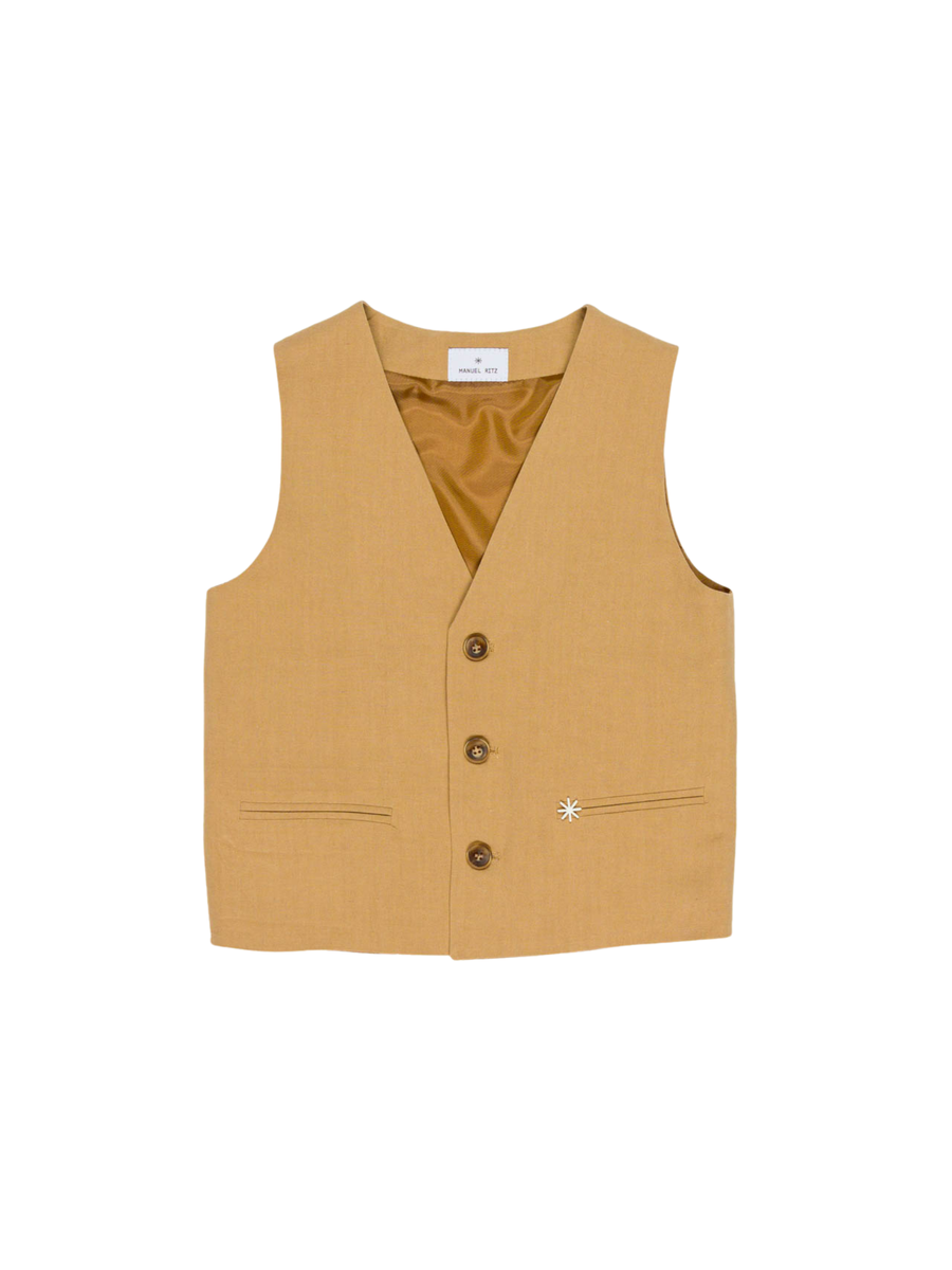 Gilet Manuel Ritz cammello con dettaglio su tasca MR2879 CAM Manuel Ritz 