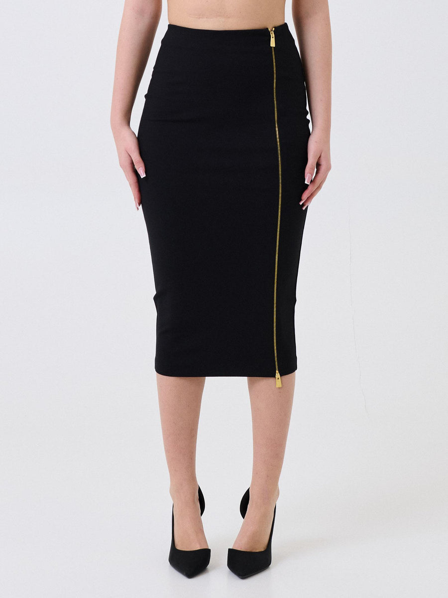 Gonna a tubino Silence Limited nera con zip a tutta lunghezza SD3018 BLACK Silence Limited 