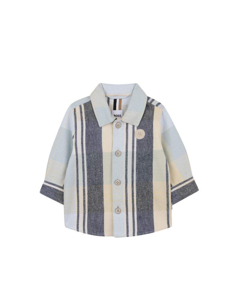 Camicia Boss grigia con righe a contrasto J52446 791 Boss 