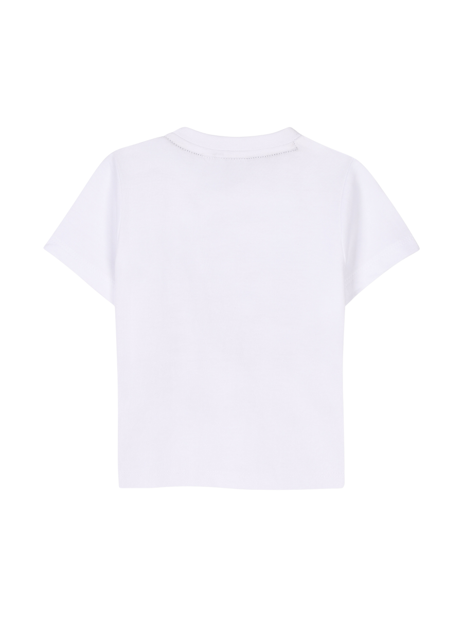 T-Shirt Boss bianca con tre stampe di testo BOSS con dettagli grafici J52113 10P Boss 