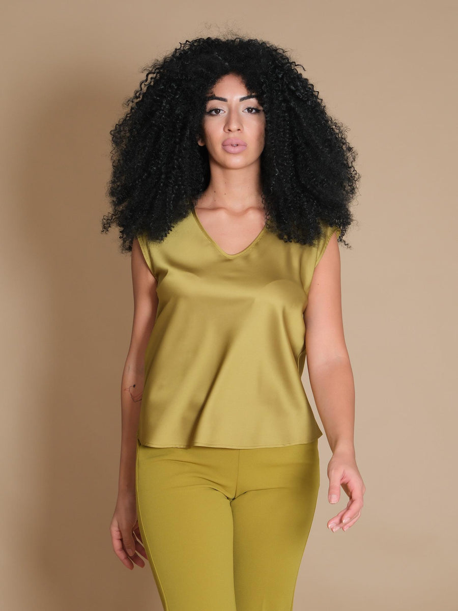 Canotta Imperial verde olio scollo a V REH0IDG OLIO Imperial 