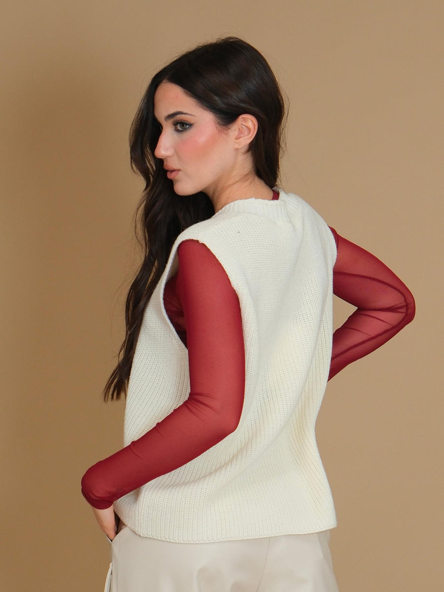 Gilet dubai Silence Limited in lana bianco 17301 OFF WHITE Silence Limited 