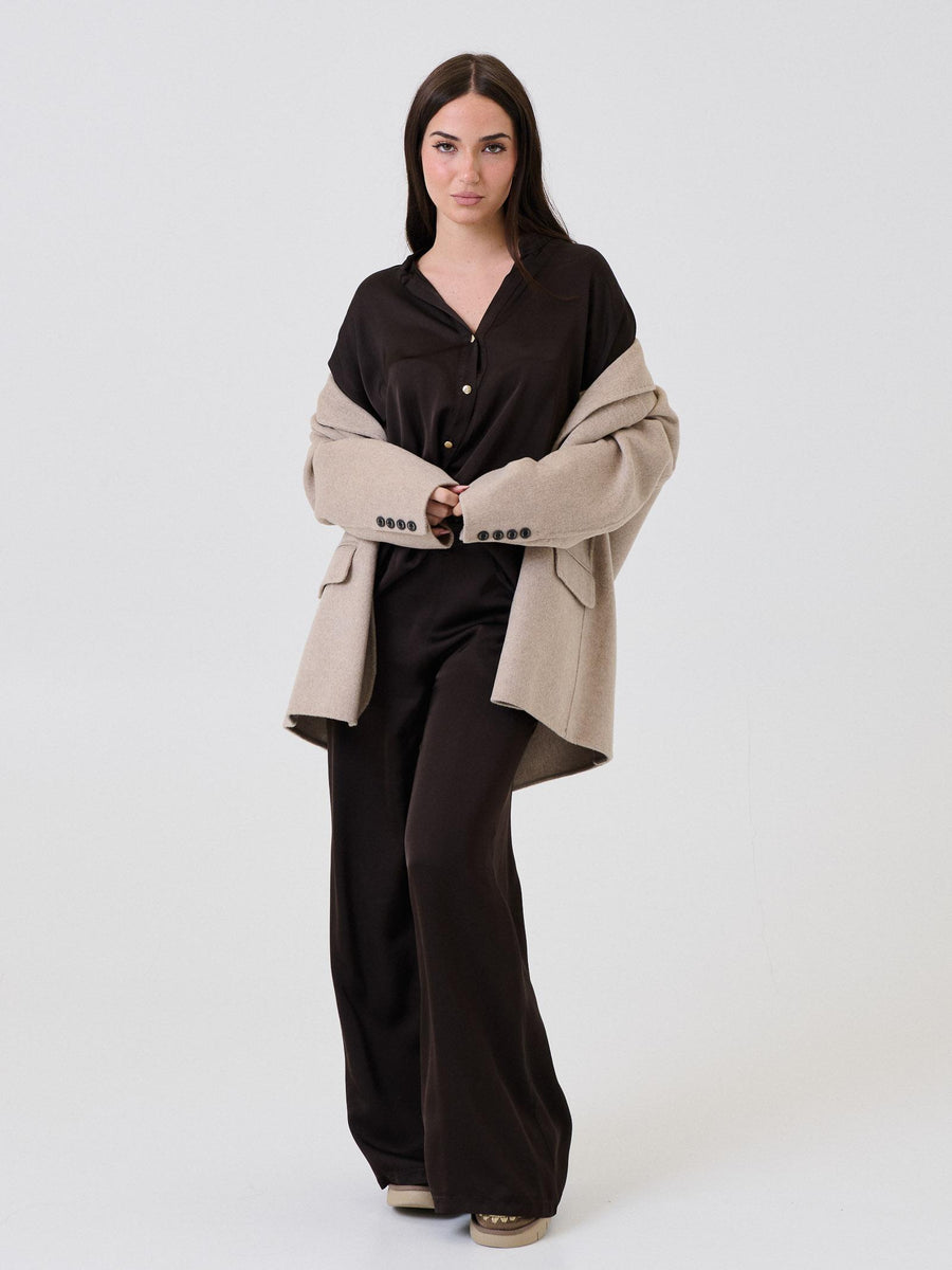 Camicia satinata Armoire marrone scuro F9240C22R MOKA Armoire 