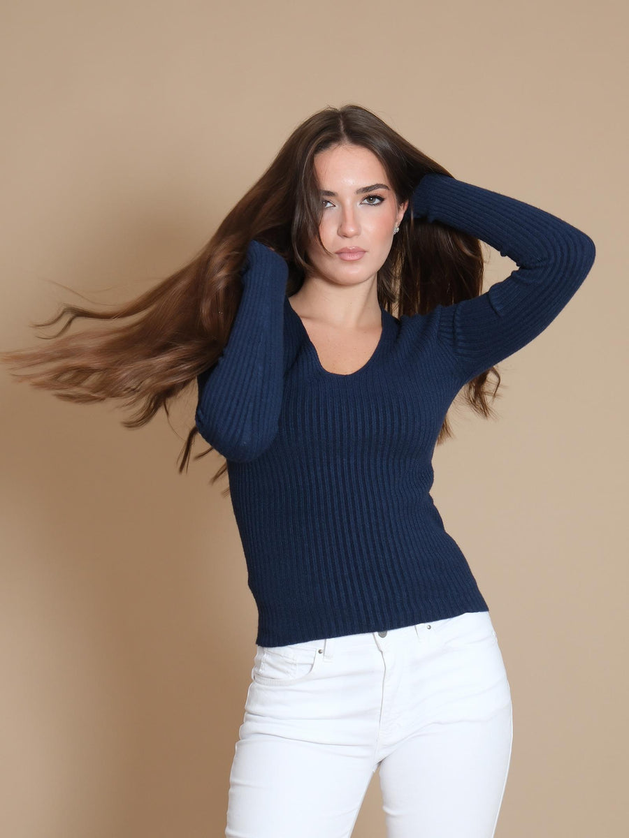 Maglione Armoire scollo a V blu IT875 BLU Armoire 