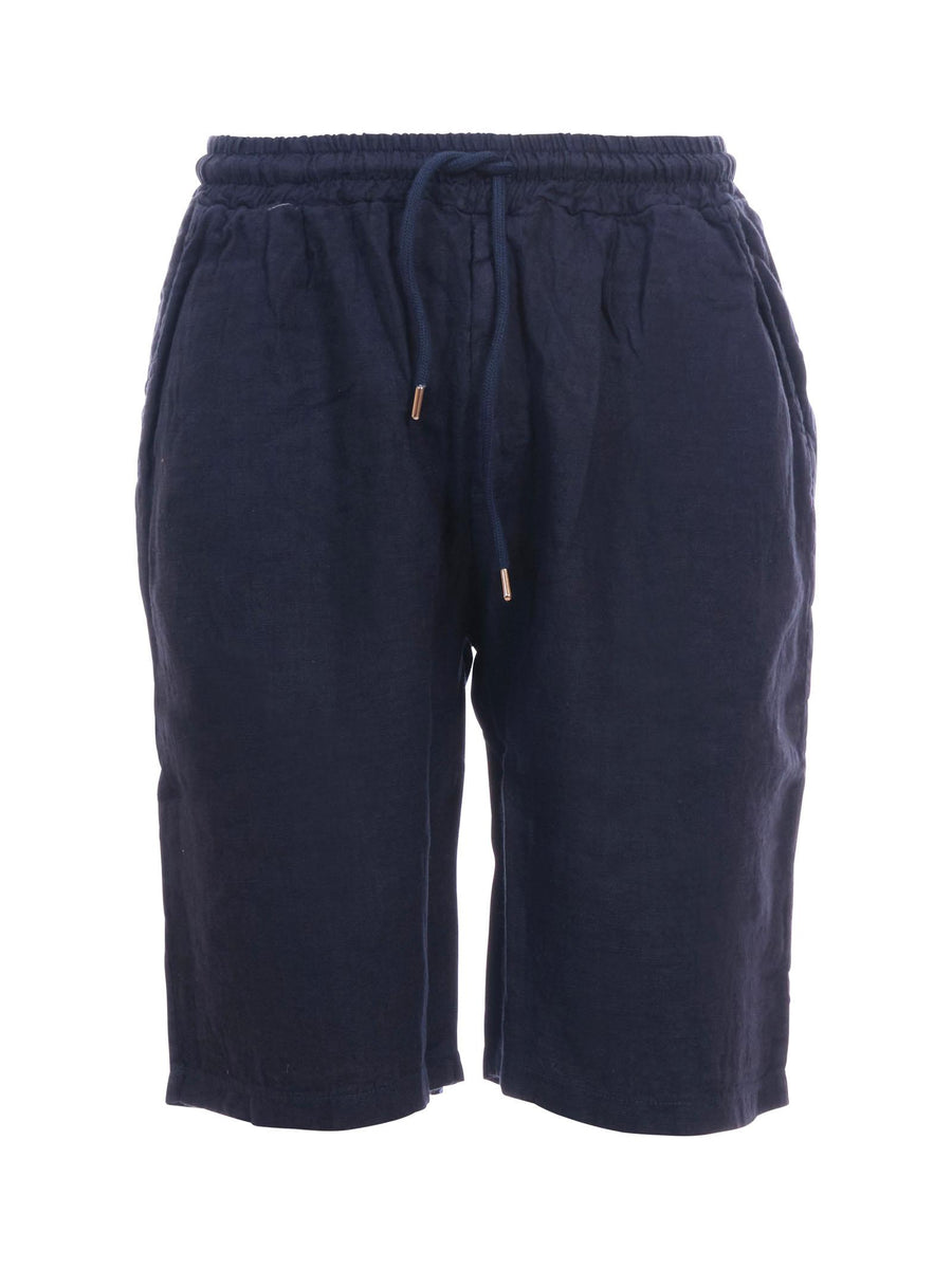 Bermuda in lino Portofino blu PB215 BLU Portofino 