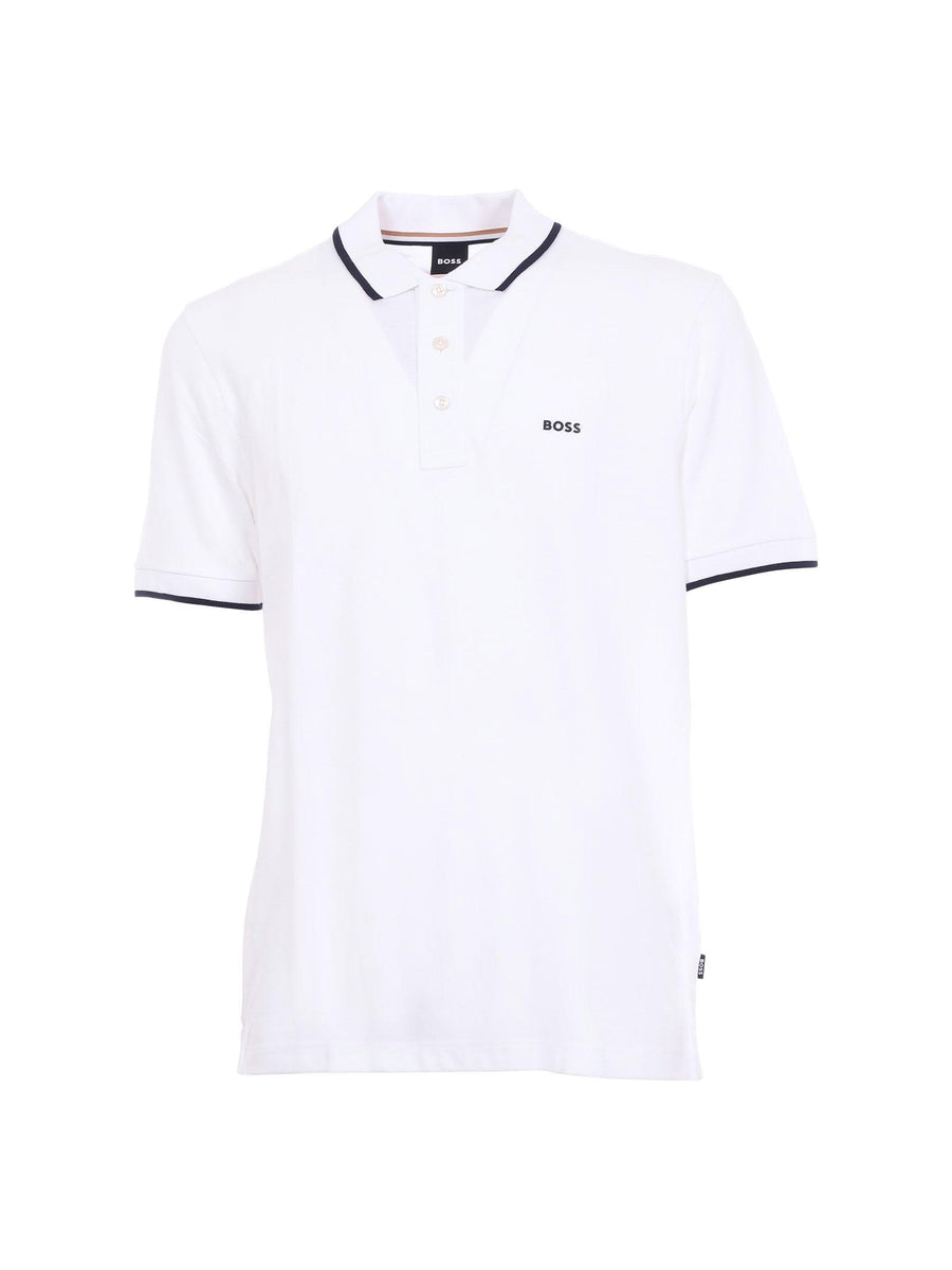 Polo in piquè Boss bianca 50494697 101 Boss 