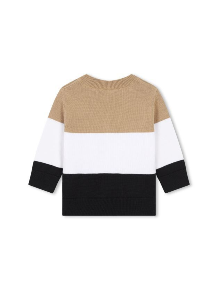 Maglia Boss a tre bande beige bianco e nero J51288 269 Boss 