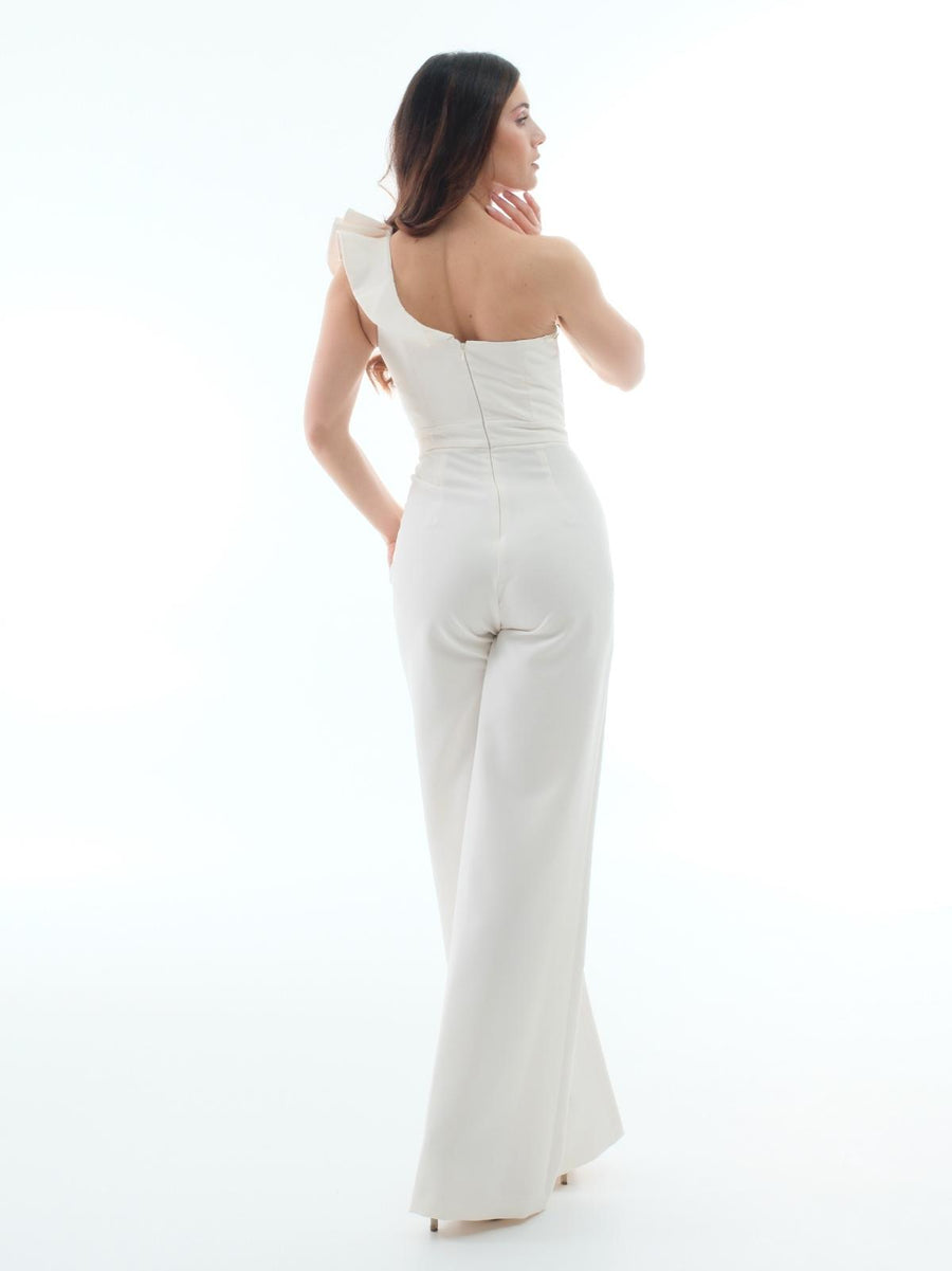 Tuta monospalla Silence Limited bianco latte con dettaglio volant TU656 MILK Silence Limited 