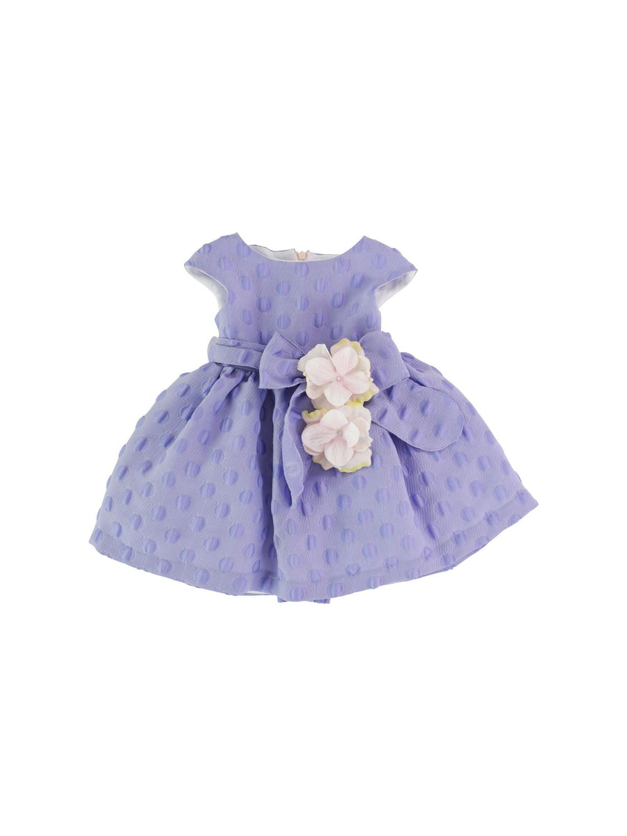 Abito lilla a pois con fiori applicati EN828 C039 Marlù 