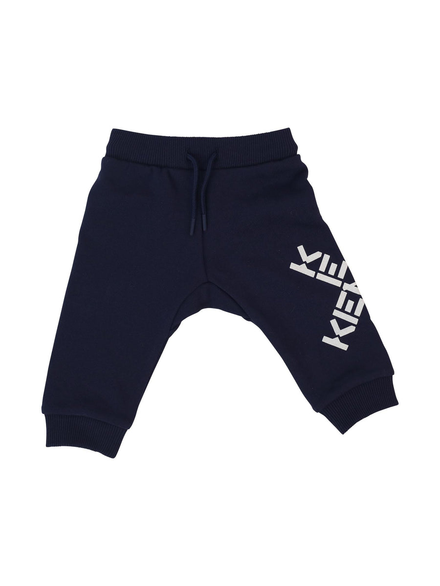 Pantalone tuta blu con stampa K04197 868 Kenzo 