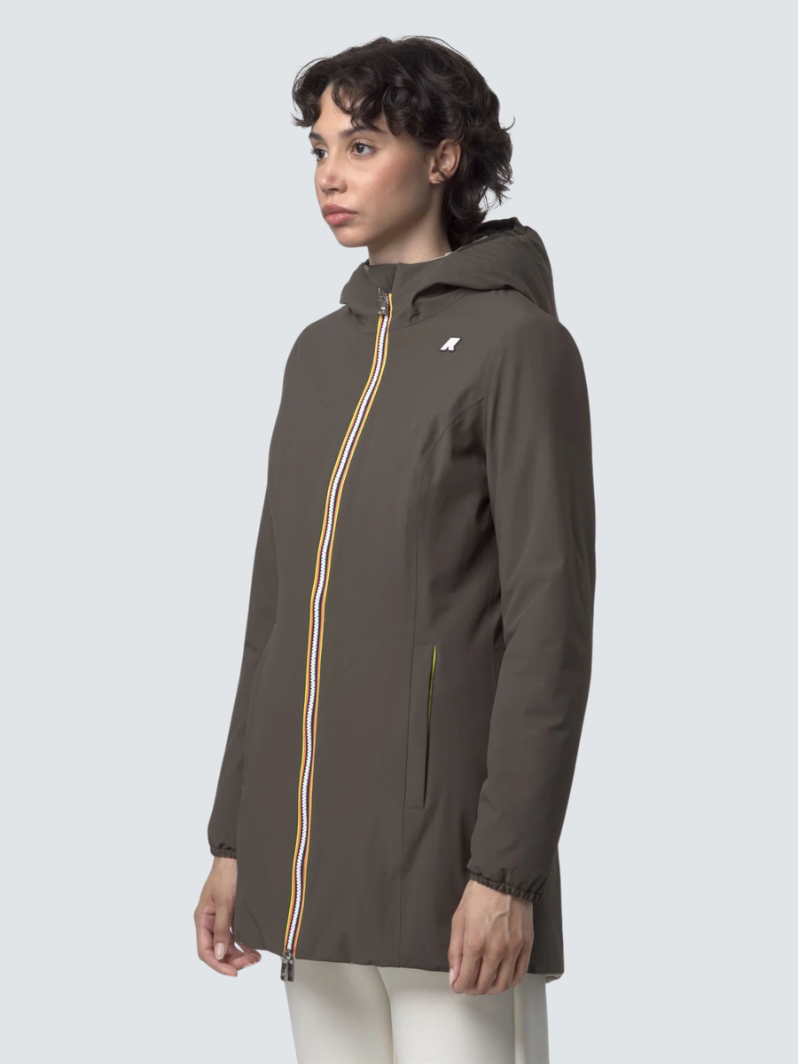 Giubbino "Denise St Warm Reversible" K-Way verde oliva K6128UW B42 K-WAY 
