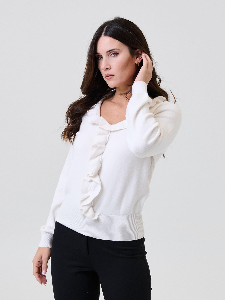 Maglia con volant Armoire panna IT1599 PANNA Armoire 