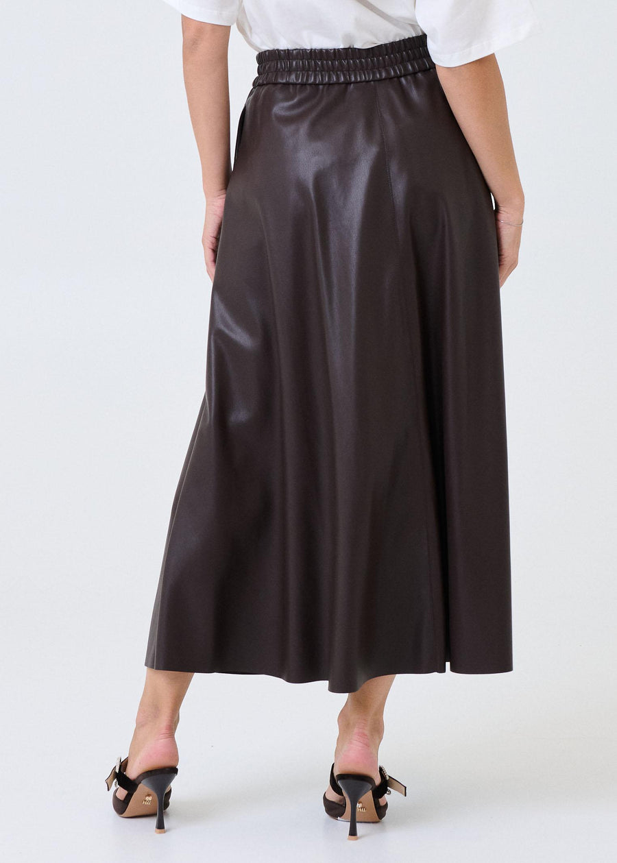 Gonna lunga Souvenir fondente in ecopelle W38S0246 FONDENTE Souvenir 