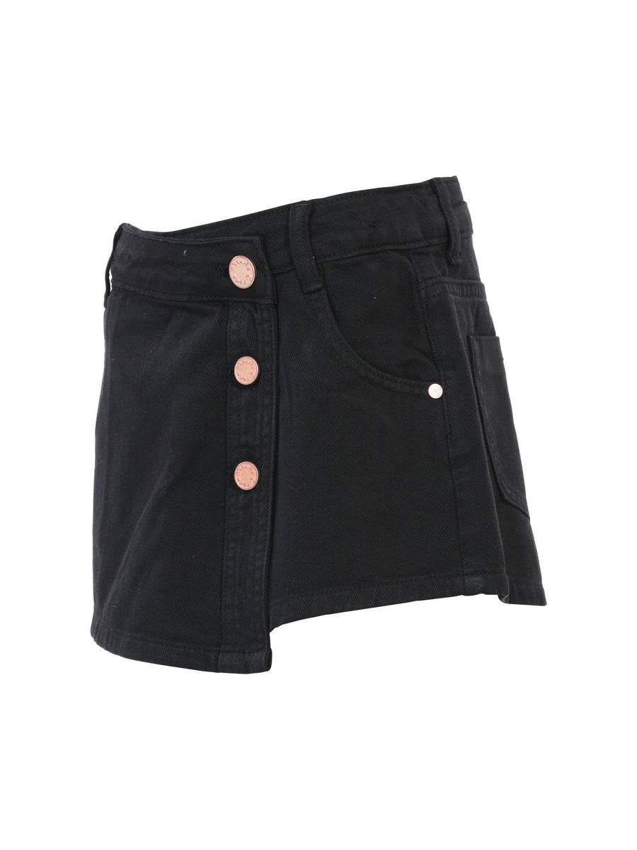 Gonna pantaloncino in denim nero MG2697 NERO Manila Grace 