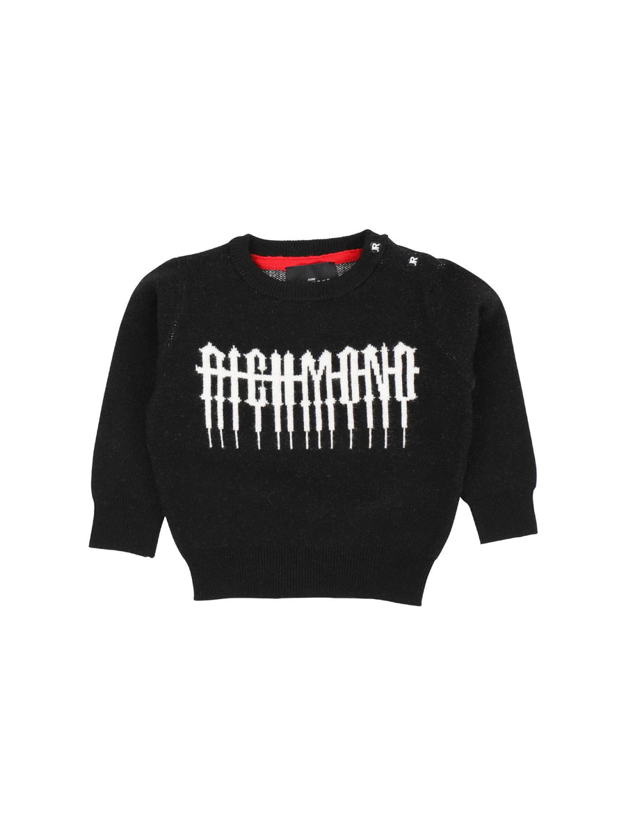 Maglioncino John Richmond nero logo gotico RIA24071MA BLK John Richmond 