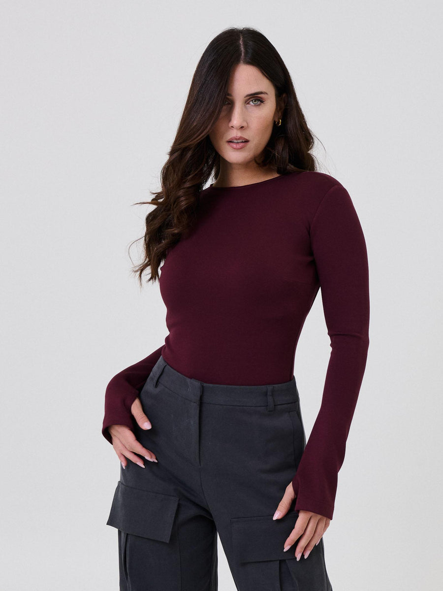 Body Bohemian Vì  bordeaux con ampio scollo posteriore BHBO002 BORDEAUX Bohemian V 