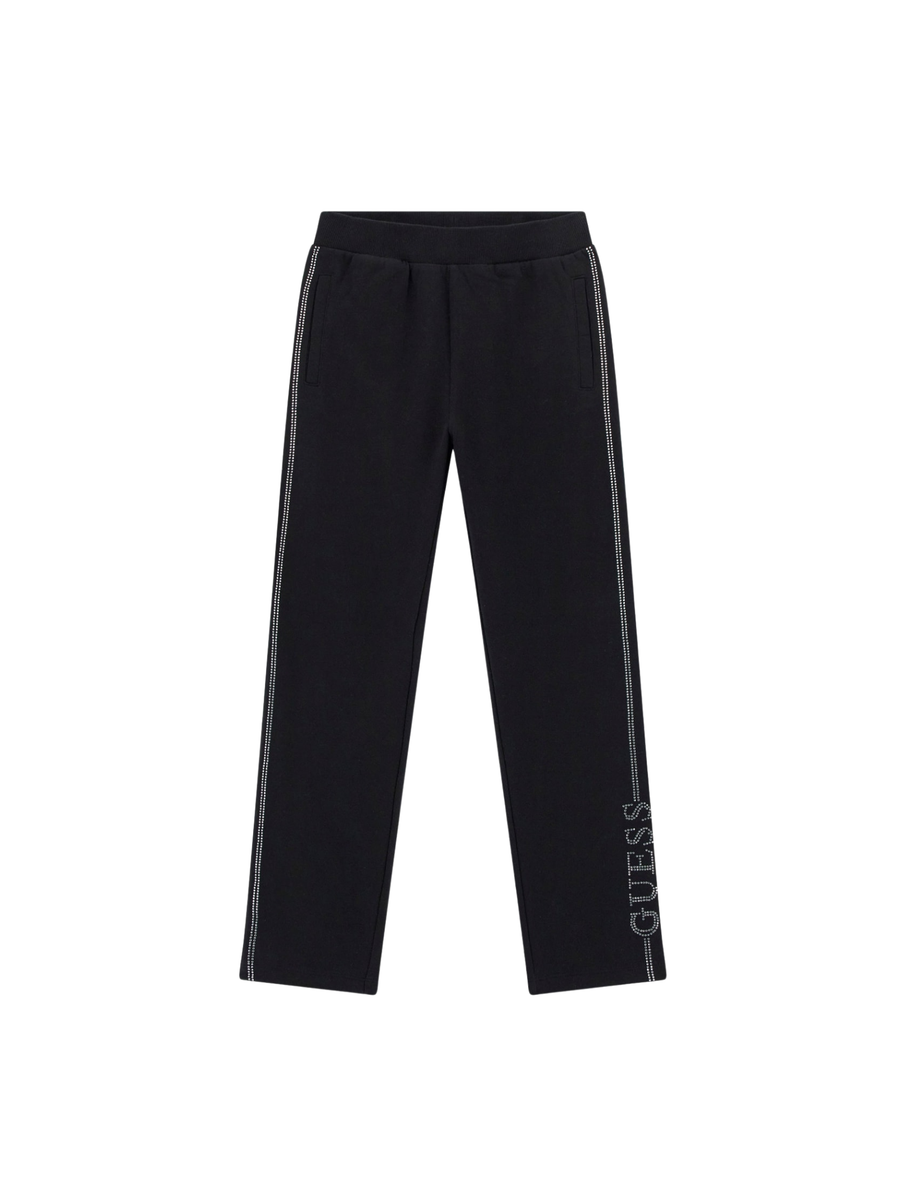 Pantalone in tuta Guess nera con dettagli strass J5YQ12KA6R4 JBLK Guess 