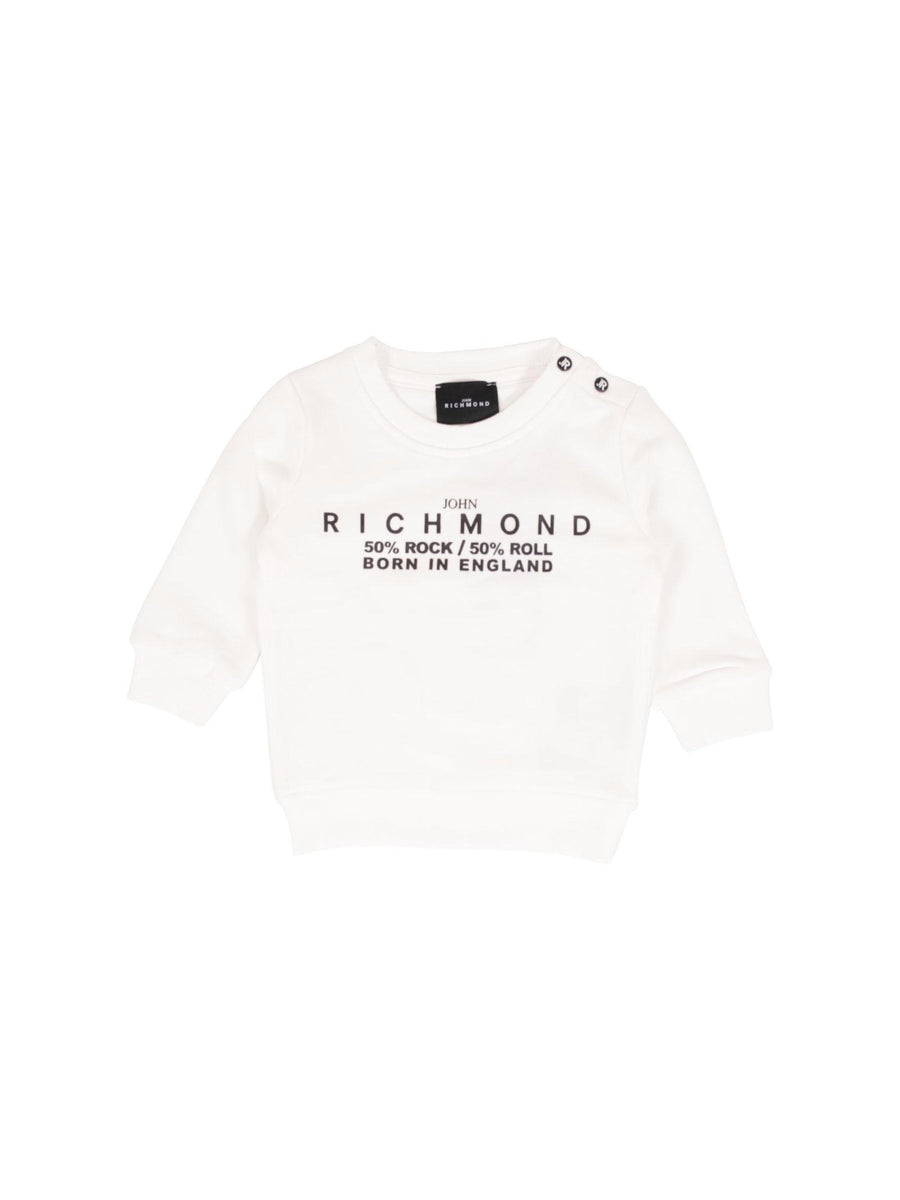 Felpa John Richmond bianca logo lettering "50%Rock / 50% Roll" RIA24035FE WHI John Richmond 