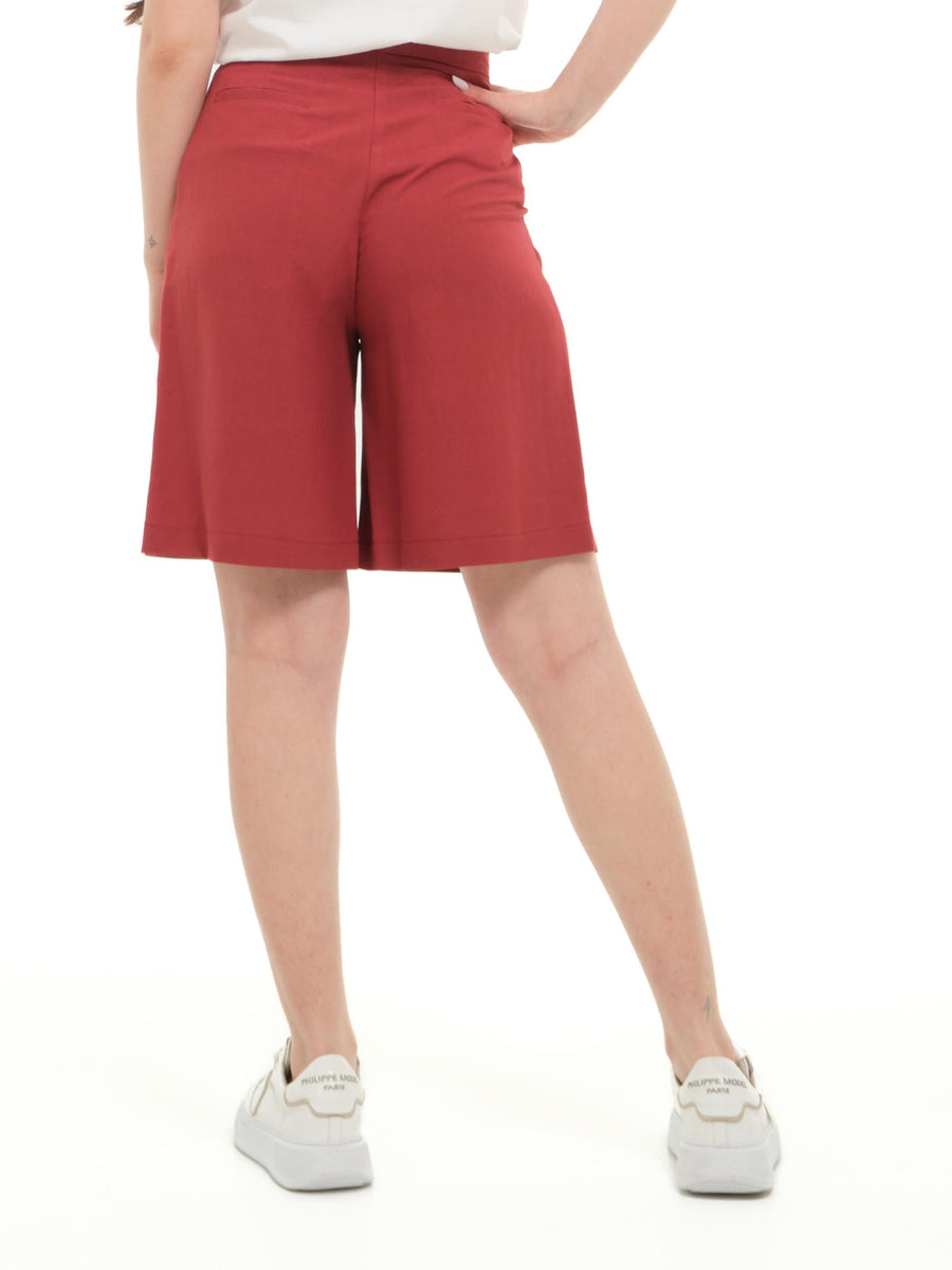 Bermuda basic Vicolo rosso in misto lino TD1735 DU37 Vicolo 