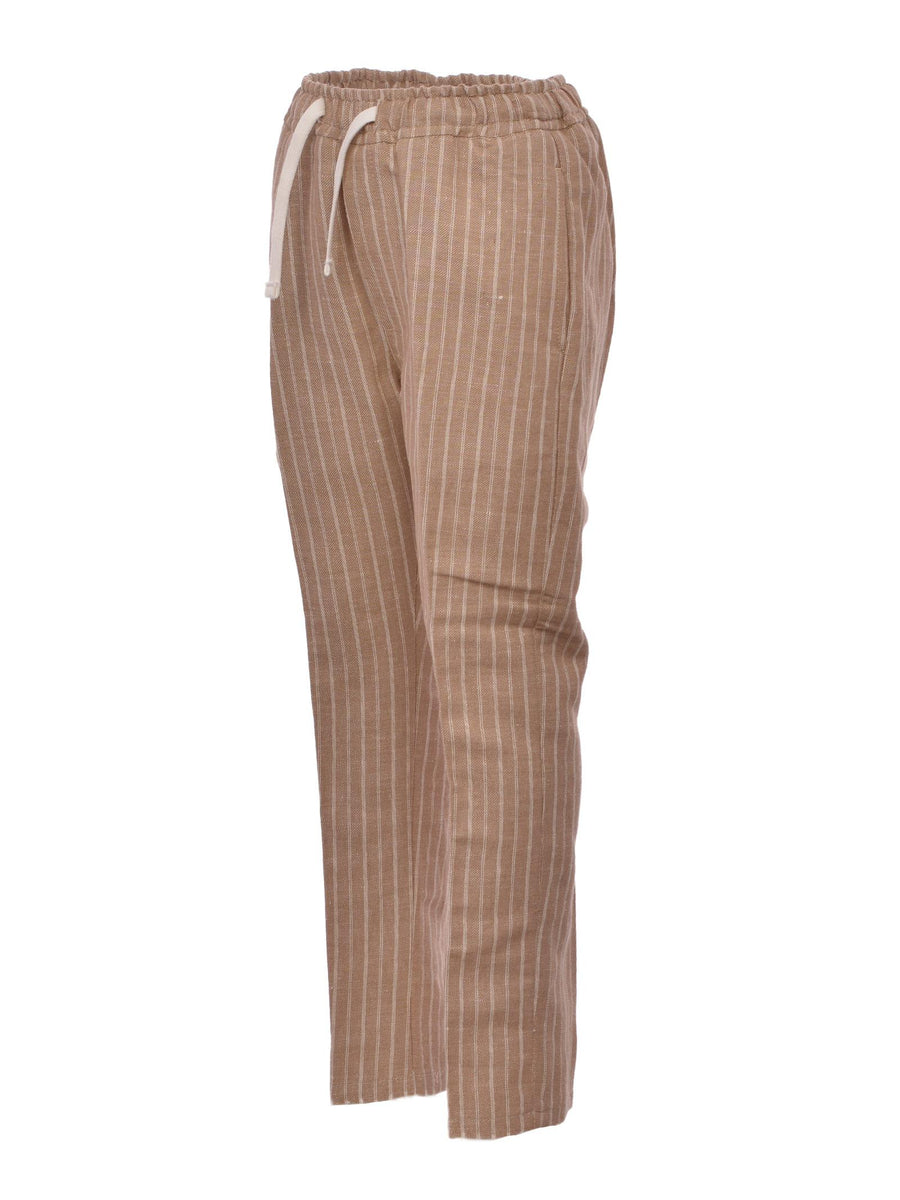 Pantalone in misto lino a righe MR1626 BEI Manuel Ritz 