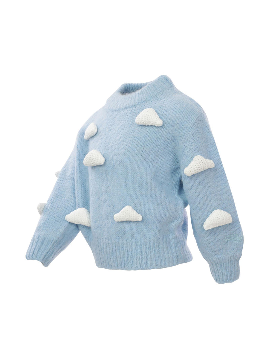 Maglione azzurro con nuvolette al over DANYAJR 000968C MC2 SAINT BARTH 