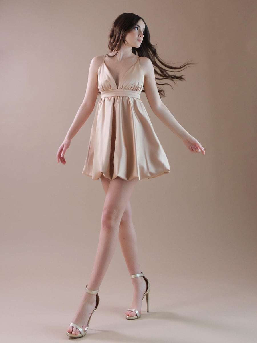 Mini dress nude in raso con triangoli SD40199 NUDE Silence Limited 