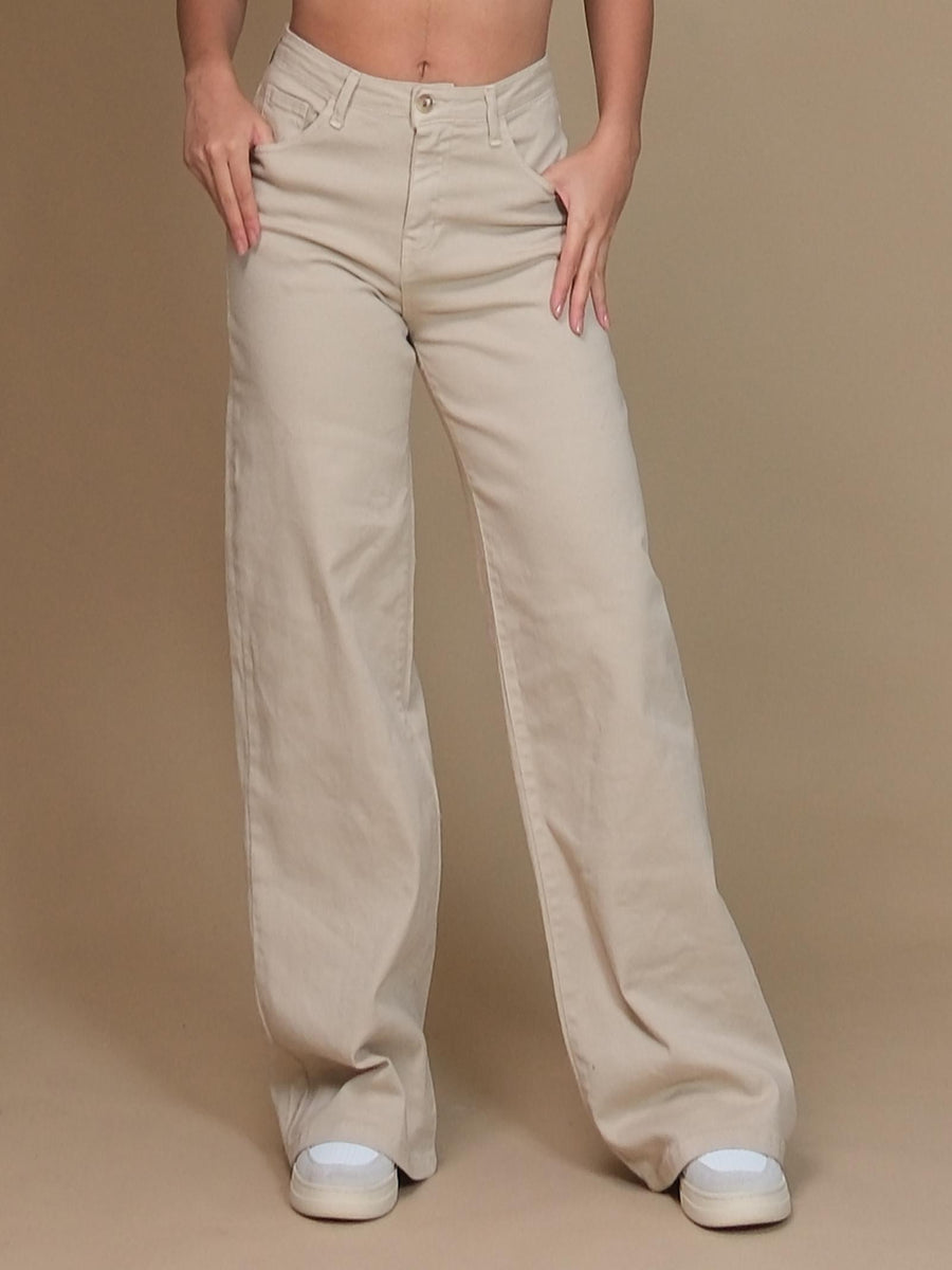 Pantalone Armoire a palazzo beige in denim leggero BALEN2324 BEIGE Armoire 