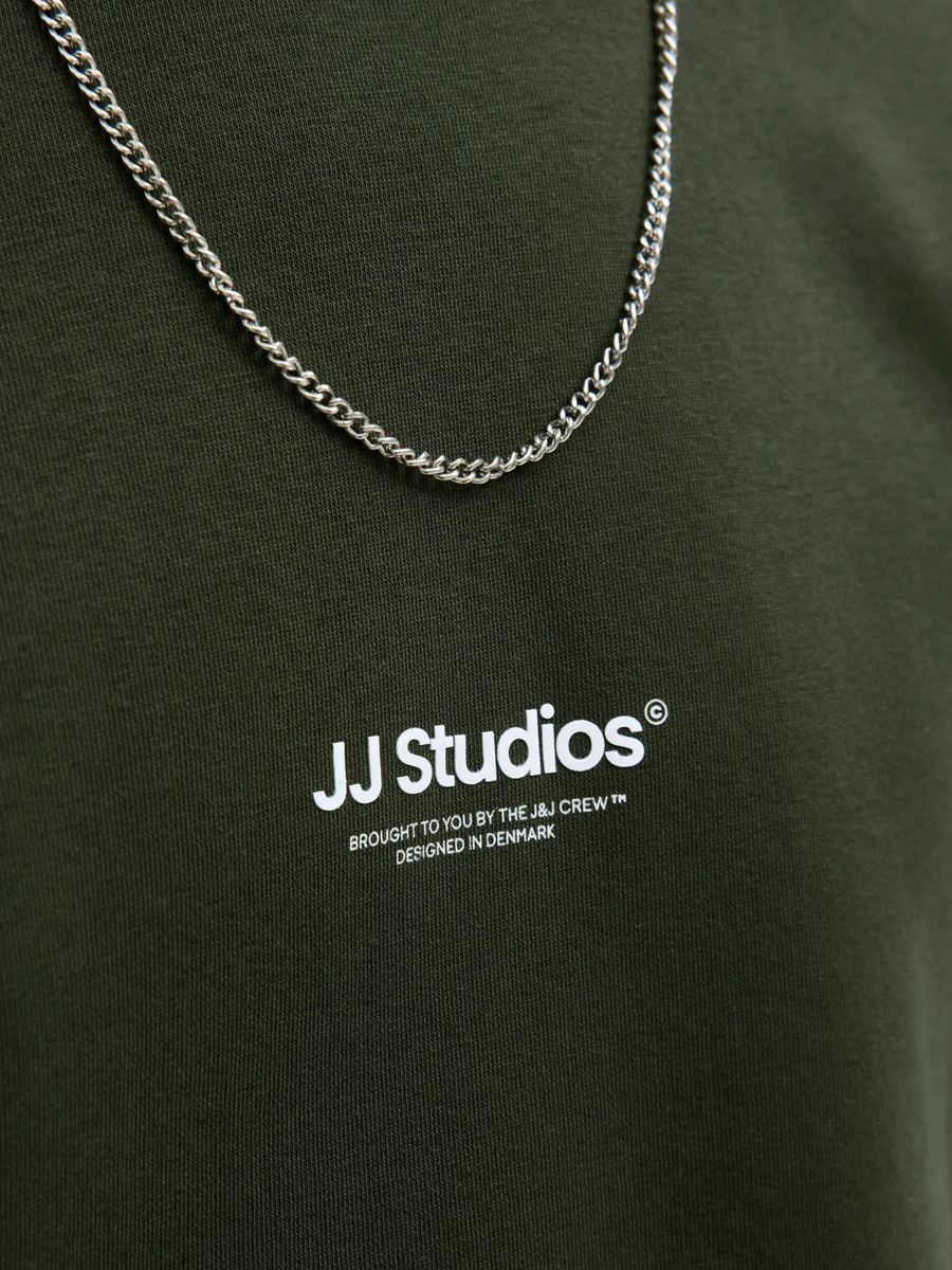 Felpa Jack & Jones verde con stampa a contrasto 12278791 Duffel Bag Jack & Jones 