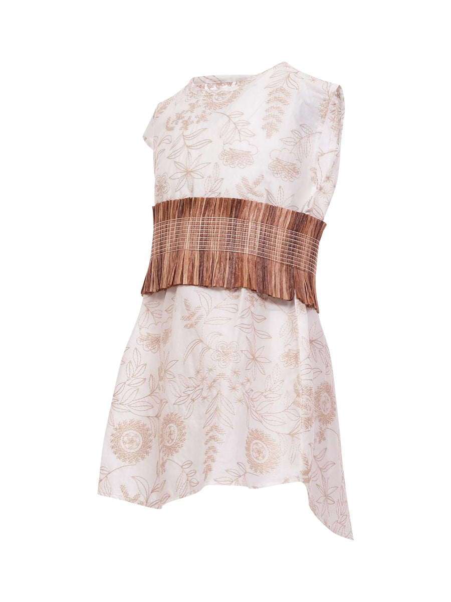 Abito Cocò et Mamà bianco con ricami all over beige AURORA BIANCO Cocò et Mamà 