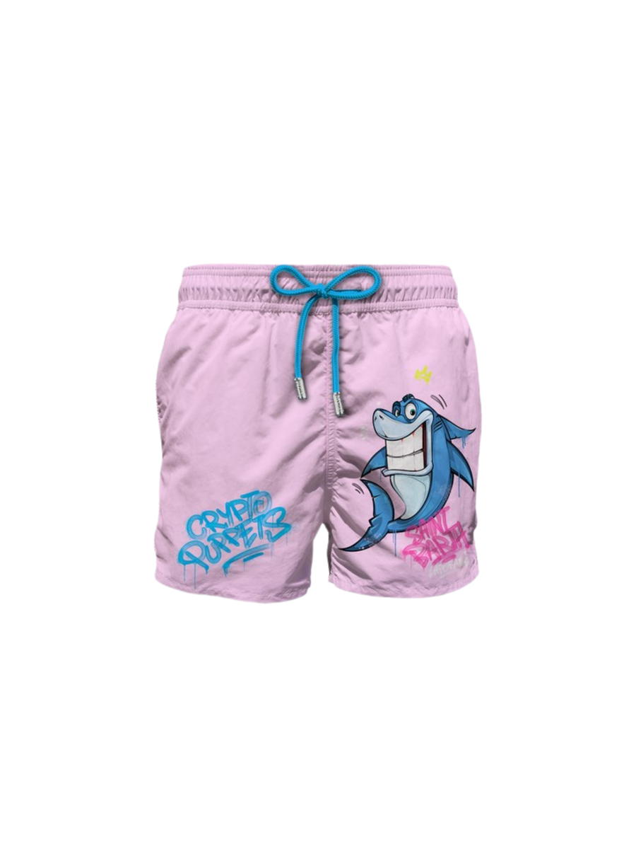 Costume MC2 Saint Barth "Gustavia placed print" rosa Crypto Surfers Shark GUS0009 05353H MC2 SAINT BARTH 