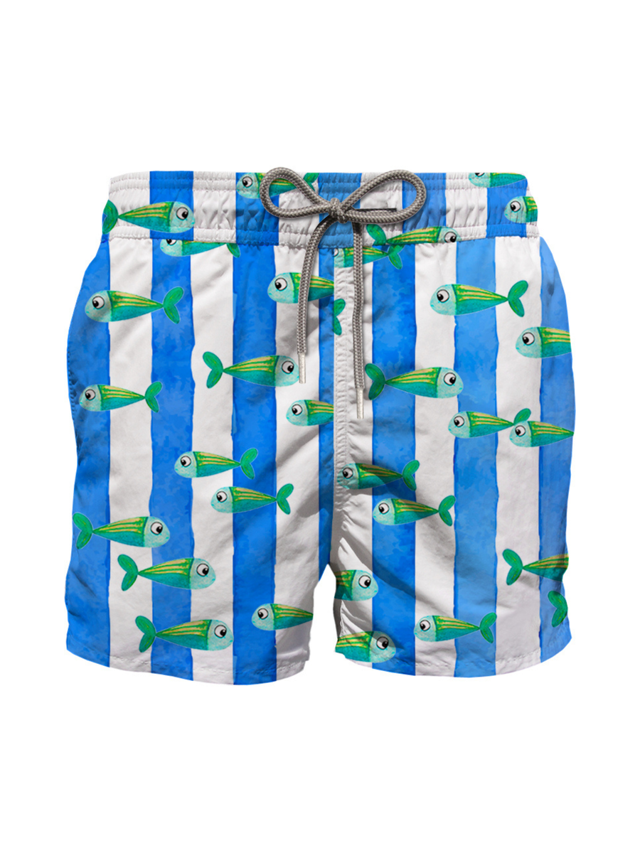 Costume fantasia Fish a strisce bianche e azzurre JEA0001 02393F MC2 SAINT BARTH 