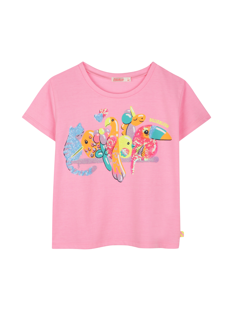T-Shirt Billie Blush rosa con grafica colorata di animali tropicali U21058 462 Billie Blush 