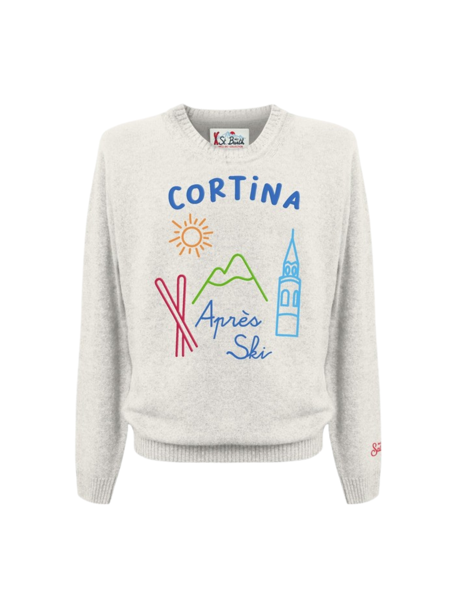 Maglione " heron cortina big 10" Saint Barth bianco HER0001 02515G MC2 SAINT BARTH 