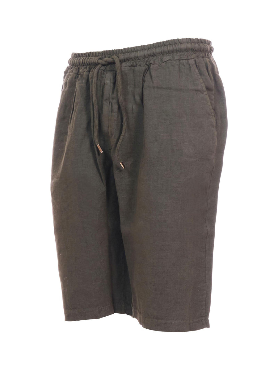 Bermuda in lino Portofino verde militare PB215 MILITARE Portofino 