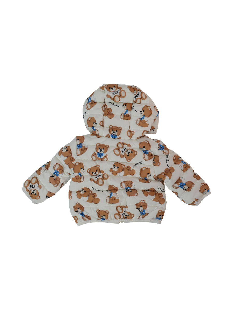Giubbino trapuntato bianco con Teddy MUS025L3B64 82576 Moschino 
