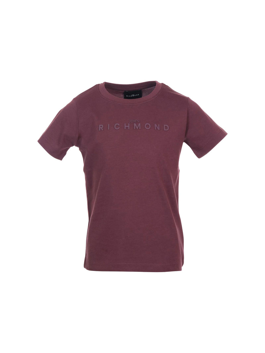 T-Shirt John Richmond prugna con logo tono su tono RBA25009TS EGGPLANT John Richmond 