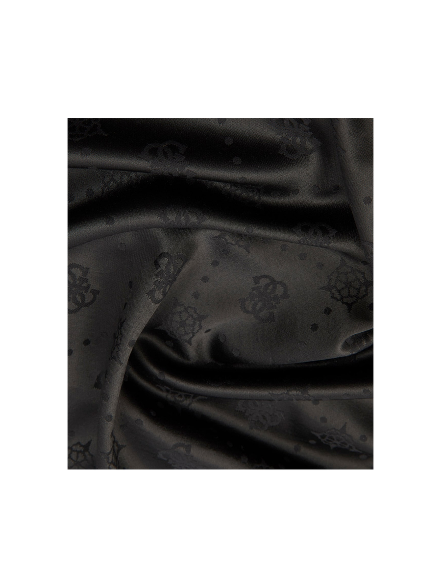 Sciarpa Guess nera con logo all over tono su tono e finitura satinata AW5359POL03 BLA Guess 