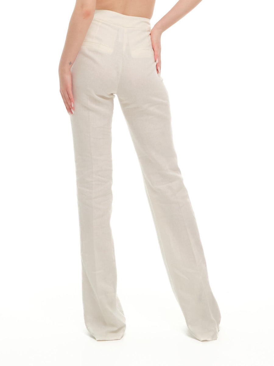 Pantalone "linen flaire" Silence Limited bianco latte PA281 MILK Silence Limited 