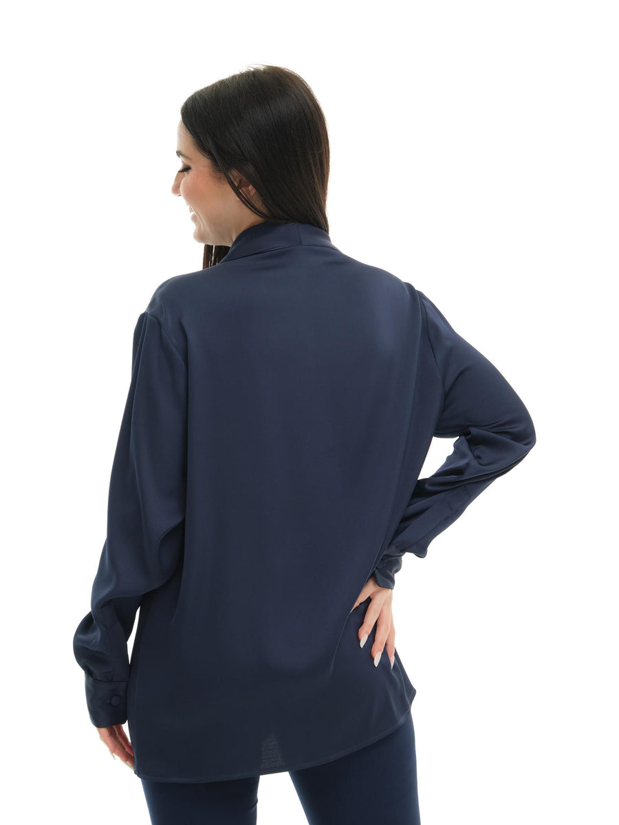 Camicia "double shawl" Silence Limited blu navy CA7004 NAVY Silence Limited 