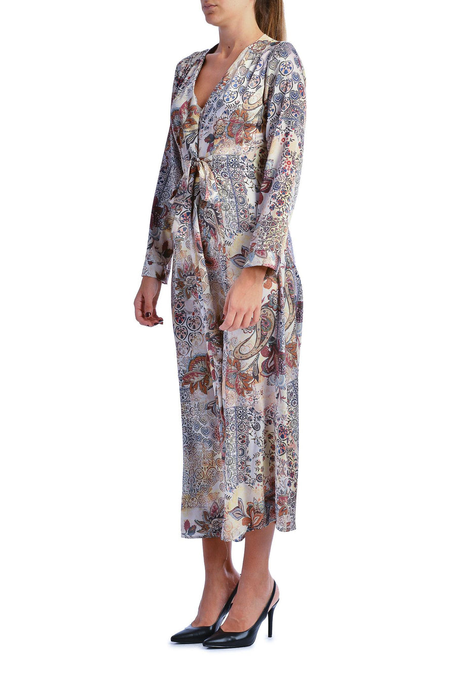 Abito lungo camicia a fantasia NI9EG71 UNI Angela Davis 