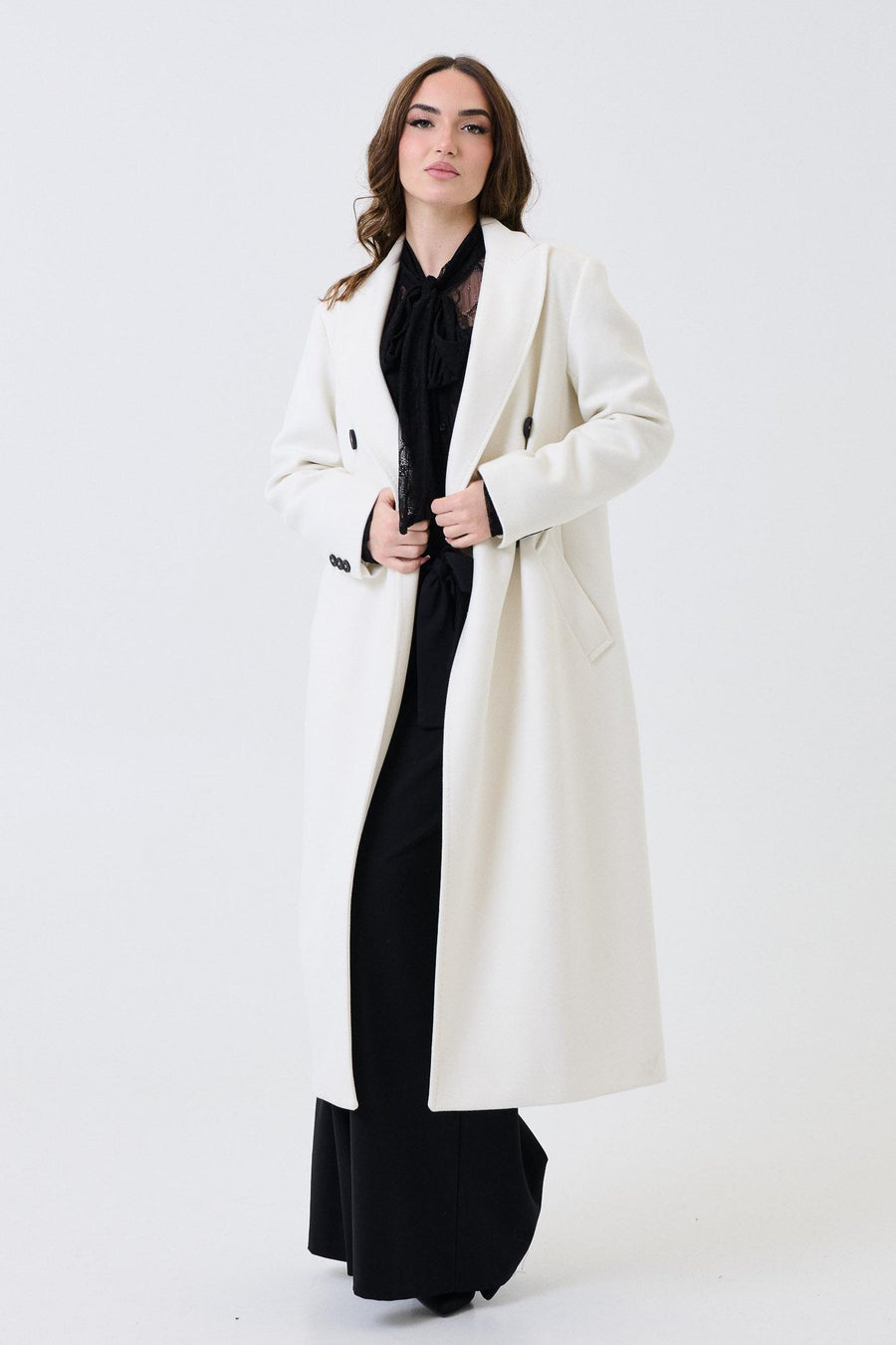 Cappotto lungo Armoire panna doppiopetto 70180 PANNA Armoire 