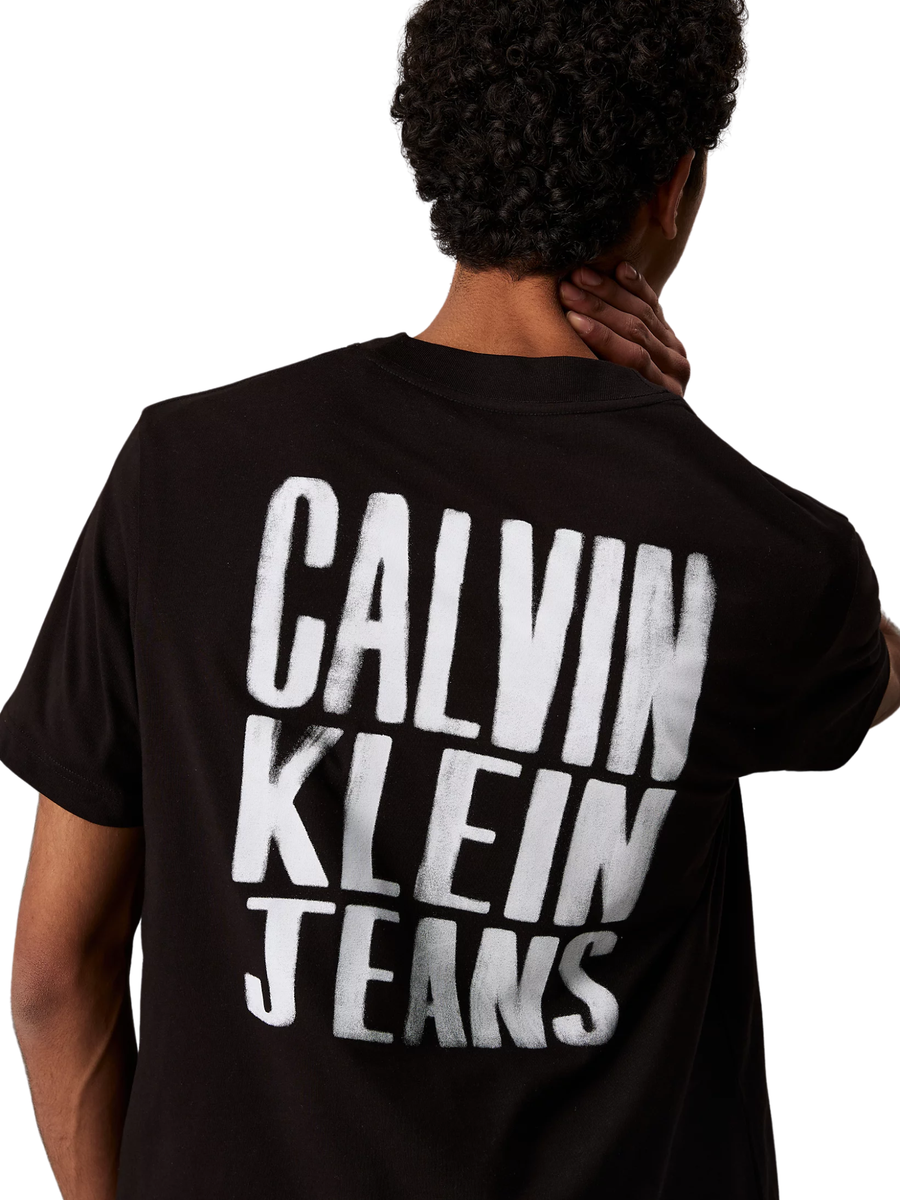 T-Shirt Calvin Klein nera con logo sul retro J30J327523 BEH Calvin Klein 