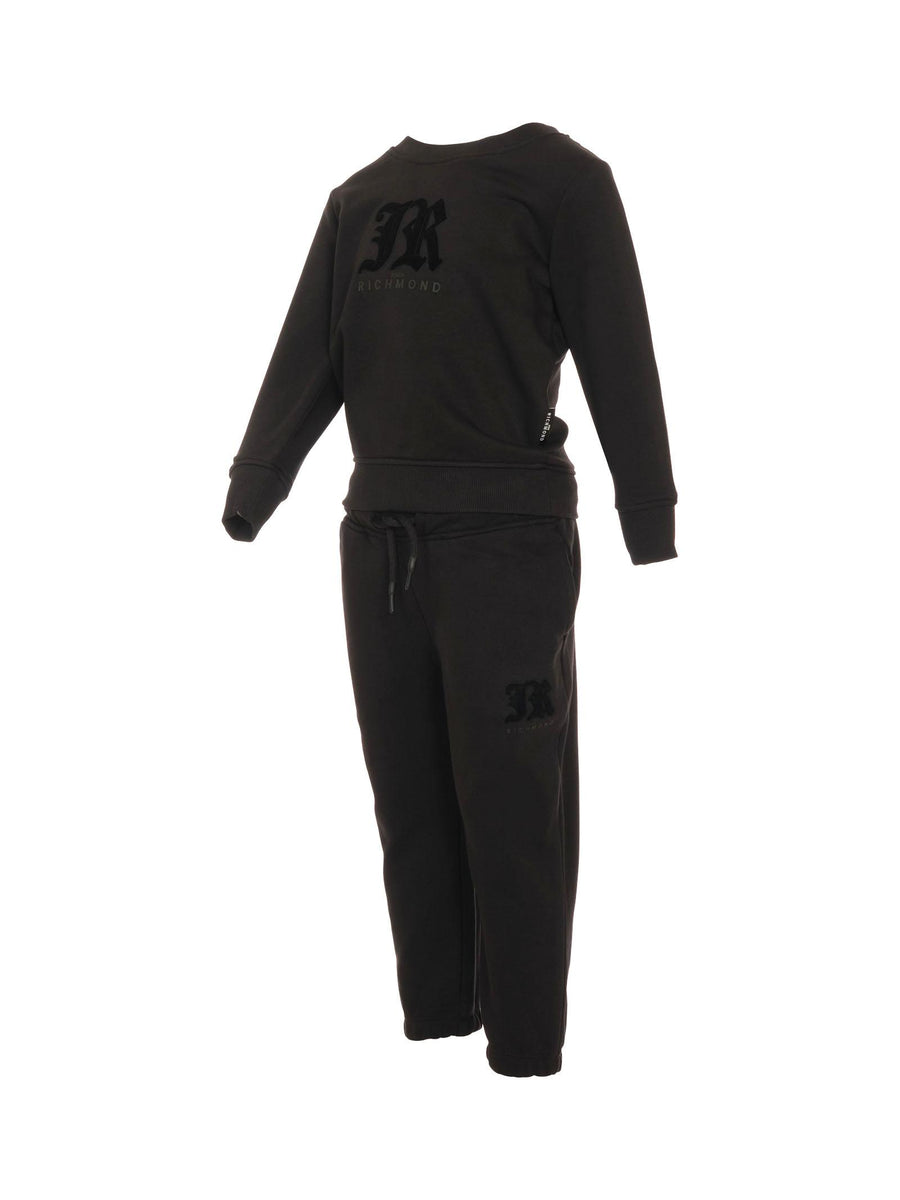 Completo John Richmond nero con logo "JR" in velluto RBA25002CF BLACK John Richmond 